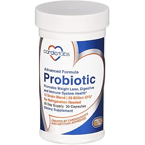 CardioTabs Advanced Probiotic w/ 50 Billion CFU Per Serving, Shelf Stable, Men's and Women's Probiotic Supplement to Stay Fit, 30 Capsules Cover