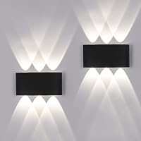 2 Pack Applique da Parete Esterno/Interno LED Applique da Esterni 12W 1200LM Up Down