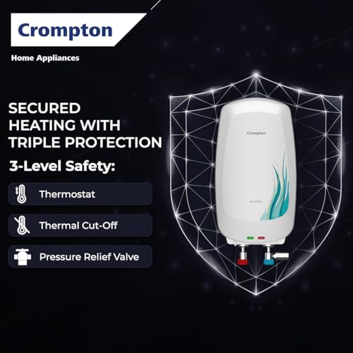 Image of Crompton Arno Neo 3 Litres instant water heater (Geyser) with 3 Level Advance Safety and Food grade technology|Rust proof Body | 5 years tank warranty | 2 years element warranty