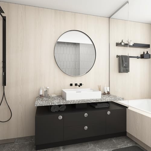 JSEVEM 80CM×4M Air Guide Design Extra Wide Thick Beige Warm Color Wood Wallpaper Peel and Stick Waterproof Light Brown Wood Contact Paper Vinyl Wrap Matte Textured Furniture Sticker for Bedroom Walls - Image 4
