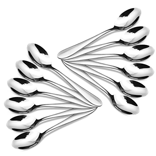 CAMRI Teaspoons Set of 12-13.2 cm / 5.19 in, Stainless Steel Tea Spoon for Coffee & Dessert, Dishwasher Safe, Small Spoon Set for Home Kitchen & Restaurant (C61-12 Pcs)