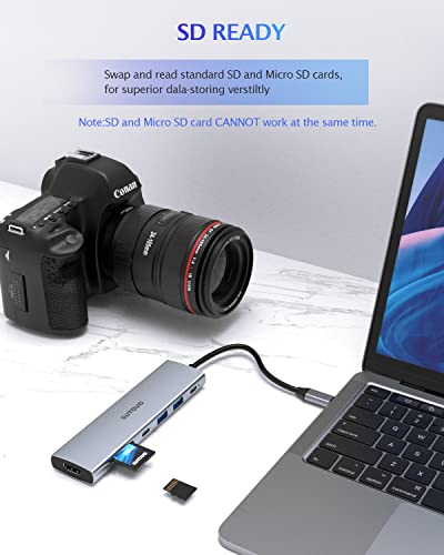 Docking Station, 7 in 1 USB C Hub with HDMI 4K@30hz Output100W Type C Charging Port - image 6