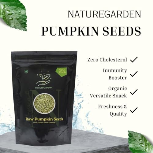 Image of NatureGarden Pumpkin Seeds 500g Pack | AAA Grade Raw Roasted Organic | High Protein Fiber Magnesium Zinc | Healthy Superfood Snack | Gluten-Free Vegan Keto | Seeds for Eating Baking Smoothies