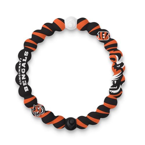 Lokai NFL Football Collection Silicone Beaded Bracelet Cincinnati Bengals Home Field (Small) - Beaded Bracelet for Women & Men Silicone Jewelry Fashion Bracelet Slides-On for Comfortable Fit