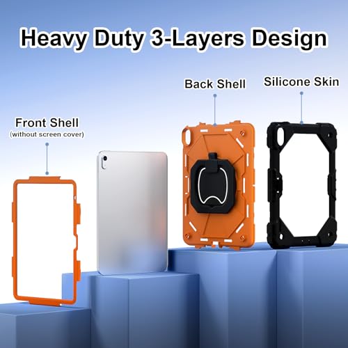 Coque iPad 12e robuste orange anti-chute protège contre les chocs