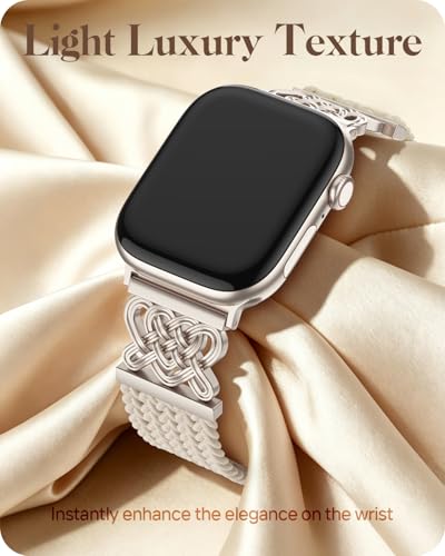 Braided Stretchy Band for Apple Watch Bands for Women 44mm 45mm 46mm 49mm - image 5