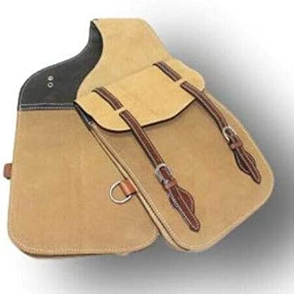 HUMAYL SADDLERY Horse Saddle Bag Cowhide Genuine Leather Western Equestrian Trail Simple Pack Equipment Horse Saddle Bags Size: 10” L x 10” W x 3 ½” D inches, BAG109
