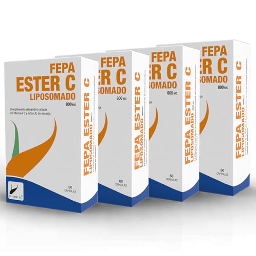 FEPA-ESTER C LIPOSOMADA | Suplemento Alimenticio Vitamina C | Potente Antioxidante | Refuerza Defensas Naturales | Combate Resfriados | 240 cápsulas | Sin Gluten y Sin Lactosa