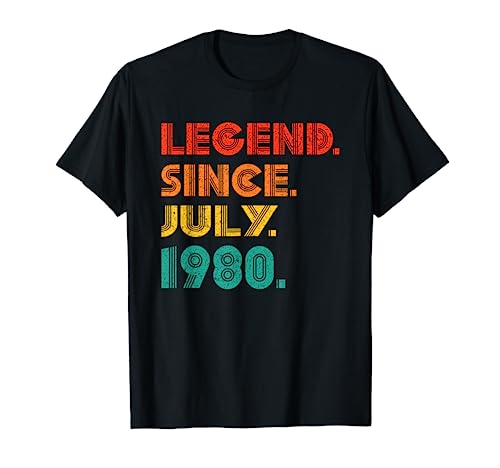 Legend Since July 1980 Birth Of Birthday Idea 1980 Vintage Camiseta