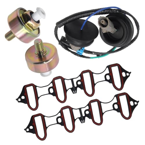 Knock Sensors Wiring Harness and Intake Manifold Gasket Kit for Chevy Suburban Silverado Avalanche Tahoe GMC Sierra Yukon, for Cadillac & More GM Vehicles | Replace12601822 12589867 917-033