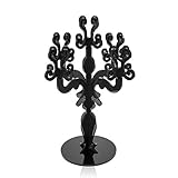 iplex - candelabro linea vittoriale design rinascimentale con 5 braccia in plexiglass nero pieno dim. 73x46x46 cm - arredamento