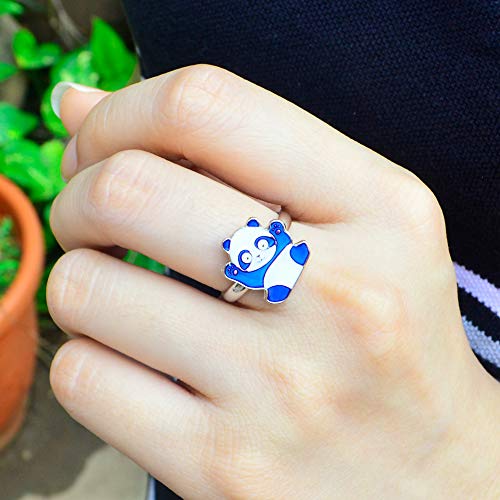 Cute Panda Bear Color Change Animal Mood Ring Gift for Boys Girls Size Adjustable3
