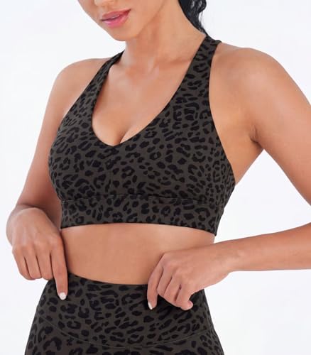 Image of Sunzel Strappy V Neck Criss Cross Back Sports Bra for Women | Removable Pads, Buttery Soft, Four-Way Stretch, Criss Cross Back, V Neck Contour Fit, Medium-Light Support, Yoga Workout Gym