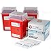 Sharps Container, Sharps Containers for Home Use, Needle Disposal Containers, Sharps Disposal Container, Biohazard Containers, Small Sharps Container, 1 Quart with Wipes- 3 Pack