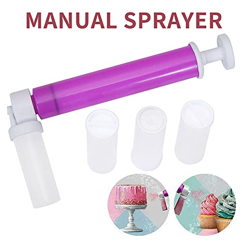 Aerógrafo manual para decoração de bolos, bomba de aerógrafo DIY para bolos com glitter, spray de co