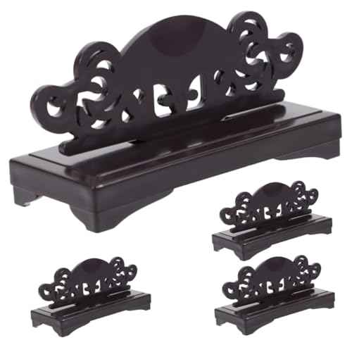 4pcs Handheld Fan Wooden Base Japanese Fan Display Base Swords Display Rack Chinese Fan Stand Hand Fan Display Stand Folding Fan Men and Women Japanese-style Plastic