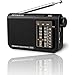 Retekess V117 Portable AM FM Analog Radio Shortwave Battery Operated by 2 AA Battery Transistor Radio with DSP 3.5mm Headphone Jack(Black)