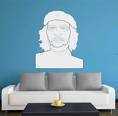 INDIGOS UG Vinilo Decorativo para Pared w297 Che Guevara, Retrato, Cabeza 80x67 cm, Plata, 80x8x67 cm
