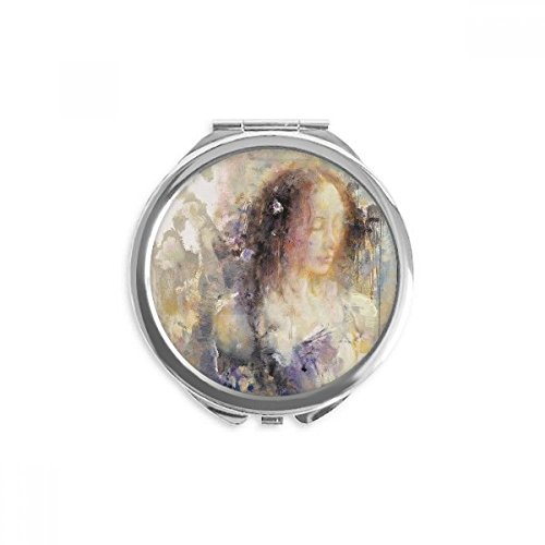 Miroir rond peinture à l'huile fait main DIYthinker accessoire de poche compact