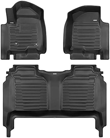 TuxMat Custom Floor Mats for Chevrolet Silverado 1500 Crew Cab 2019-2026 - Laser Measured All-Weather Maximum Coverage