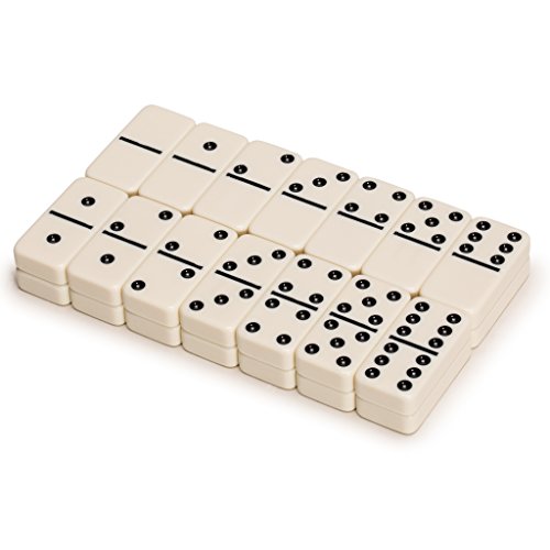 Set Dominos 28 piezas Doble 6 con caja madera oscura miniatura 3