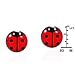 AeraVida Petite Red Enamel Beetle Lady Bug .925 Sterling Silver Stud Earrings