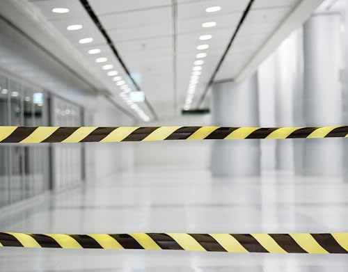 PROlac – Absperrband Stabil & Reißfest – Flatterband für Gefahrenstellen (Gelb/Schwarz, 500 Meter)