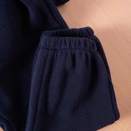 Toddler Boy Girl 2 Piece Outfits Fleece Sweatsuit Half Zip Pullover Track Suit Jogger Sweatshirt and Sweatpants Matching Set2