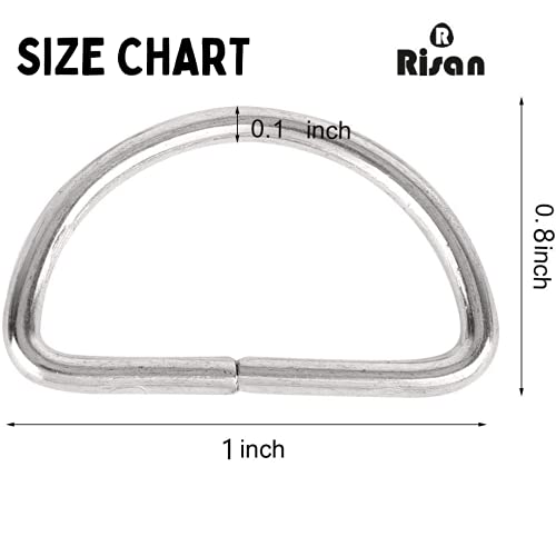 Image of Risan Plastic D Rings Buckles for Straps Ties Belts Bags, for Leather Bags Garment Clothes Needlework Luggage, Purse (25 mm /2.5 cms) 1 inch inch -20 Piece Set