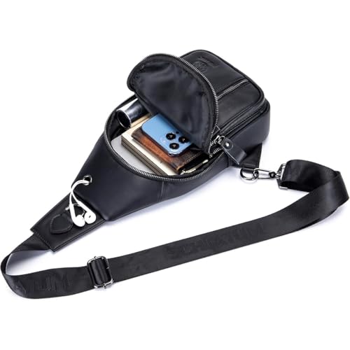 Bolsa de hombro para hombre con compartimento integrado para teléfono celular 6