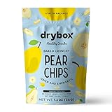 Drybox Pear Chips No Sugar Added 1 Pack | Thin Sliced Unsweetened Non GMO, Dehydrated With the Rind Sweet Pear Crisps, Crunchy and Sweet Fruit Chips 1.2 oz per pack, 1 Pack