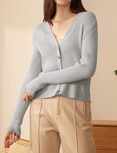 V28 Cardigan Sweaters For Women Open Front Fall Winter Ladies Button Up Crochet Sweater thumb #1