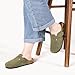 Women's Suede Clogs Men's Slip-On Mules Non-Slip Potato Shoes Arch Support Sandals with Adjustable Buckle for Indoor & Outdoor Use Green