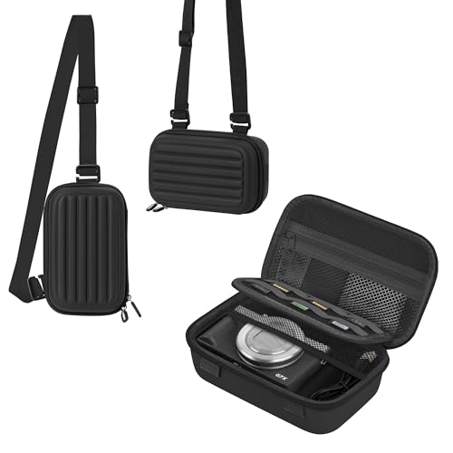 Leayjeen Vlogging Camera Case compatible with AUREAPIX/Duluvulu/VJIANGER/Gavonde 4K Flip-Screen Digital Cameras,Carrying Case can Hold Accessories Batteries,USB Cables,and SD Cards-Black(Case Only)