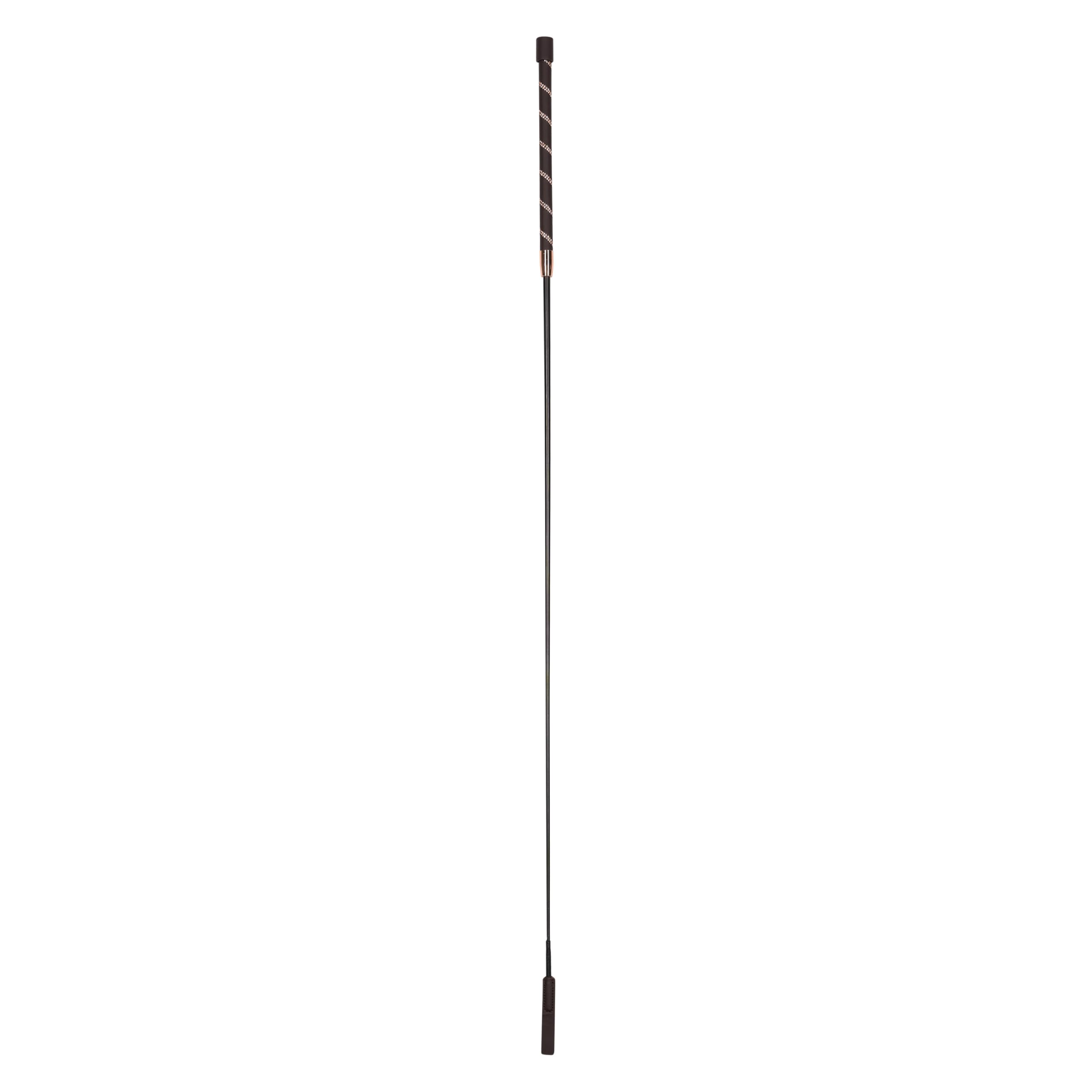 Imperial Riding IRH Regal Shine Dressage Whip with Lightweight Carbon Rod, Leather Handle with Crystals, Brown, 120 cm