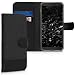 Produktbild kwmobile Alcatel 3 / 3L (2018) Hülle - Kunstleder Wallet Case für Alcatel 3 / 3L (2018) mit Kartenfächern und Stand - Anthrazit Schwarz
