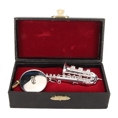 Saxophone miniature avec support et étui pour déco de bureau - 2