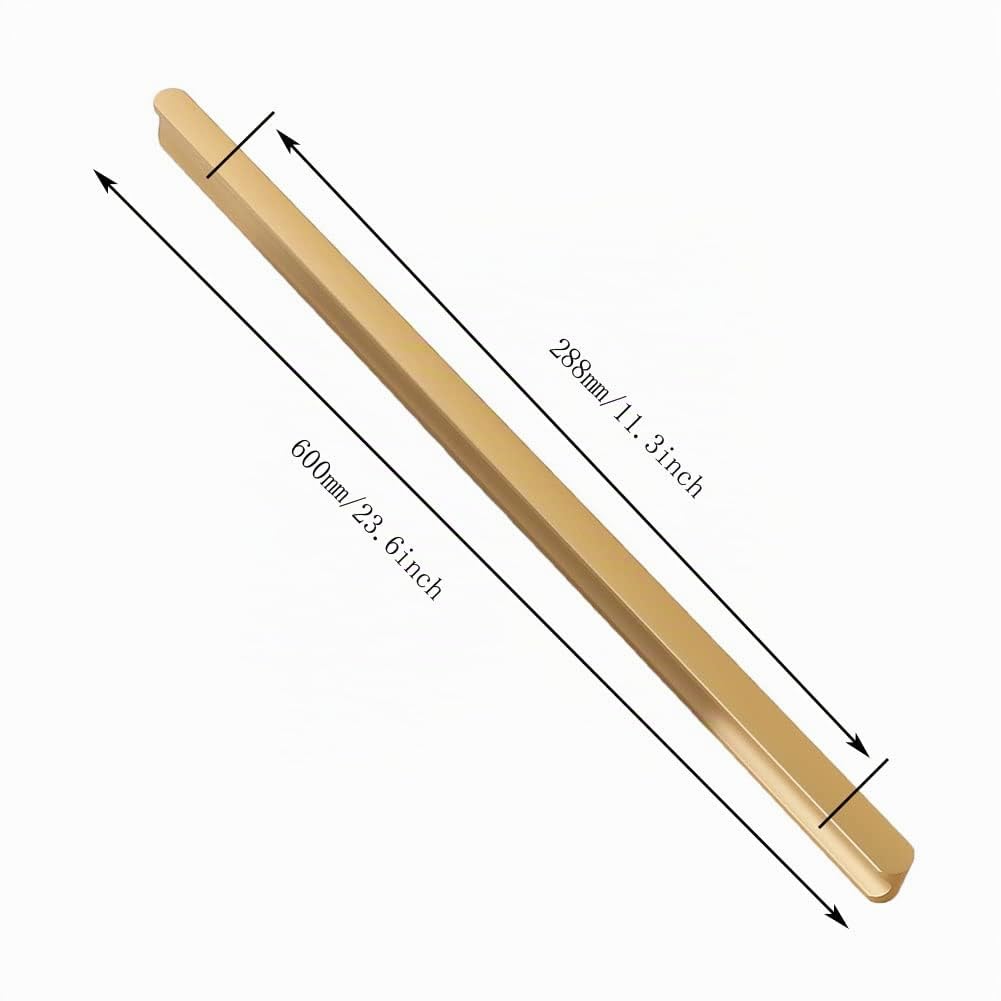 Maniglie per mobili da 600 mm - Lunghe maniglie dorate in alluminio - Maniglie per ante di armadio in ottone di alta qualità - Maniglia per cassetti a forma di I con viti per cucina, bagno