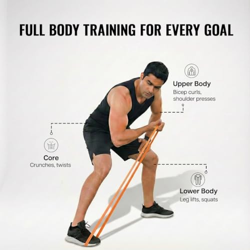 Image of WiseLife Resistance Power Band, Pull Up Bands, Pull Up Assistance Bands, Workout Bands, Exercise Bands, Resistance Bands for Legs, Working Out,Muscle Training,Pull Up Assist Upto 60 Kg (Orange)