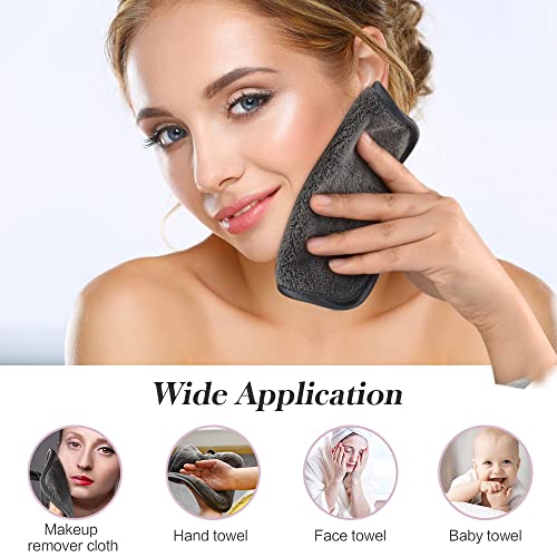 Sinland Microfiber Face Washcloths Soft Facial Cloth Makeup Remover Cloth For All Skin Types Absorbent Reusable Face Cleansing Pads 6Inch X 6Inch 12Pack #TOP5