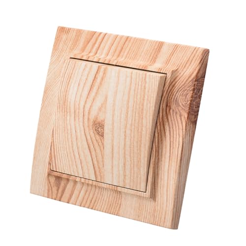 Interrupteur simple allumage,interrupteur mural Grain de bois blanc 1 voie,interrupteur mécanique mural 86 mm, interrupteur standard 10 Amp, 250 V