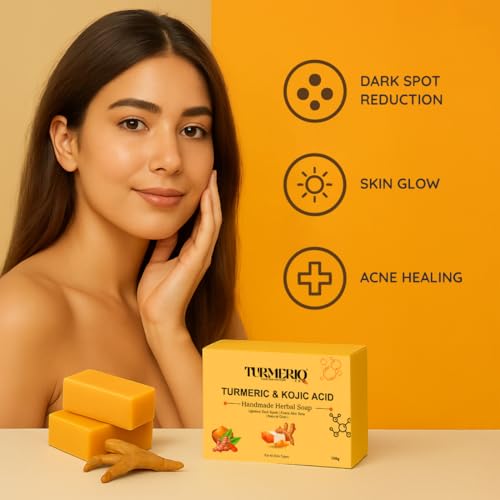 Image of Turmeric & Kojic Acid Soap for Brightening | Pack of 2 | 200g