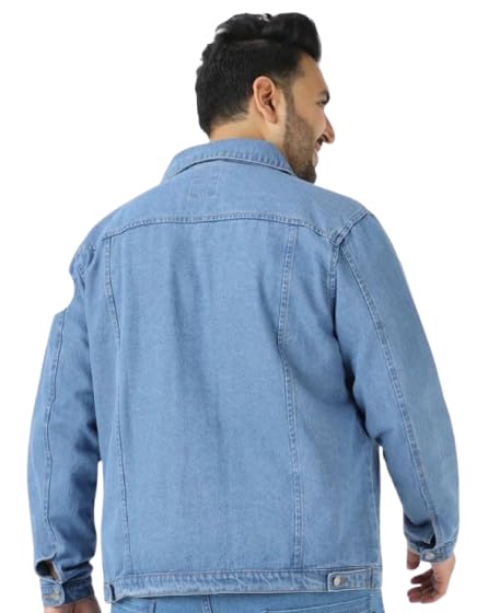 Image of Classic Denim Jacket, Medium Wash Blue, Button Front, Long Sleeve
