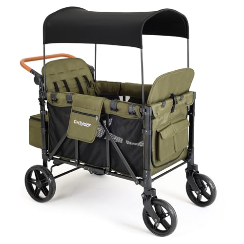 Cochildor Elite 4-Seater Wagon Stroller for 2-4 Kids, One-Hand Fold, High Seats with 5 Point...