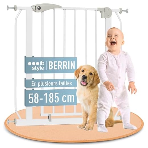 ib style® Berrin skyddsgrind 67–175 cm | Trappgrind | Ingen borrning | 90° stopp | Auto-Stäng | 75–85 cm