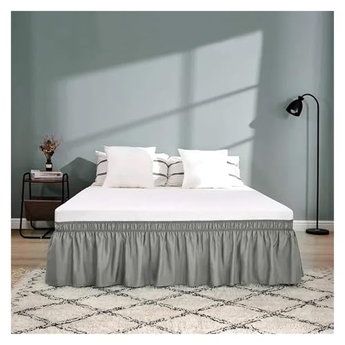 Faldón de cama Falda de cama envolvente con banda elástica, camisas de cama sin superficie de cama, tamaño doble/completo/Queen/King, 38cm de altura for decoración del hogar(12,Twin 100x200x38cm)