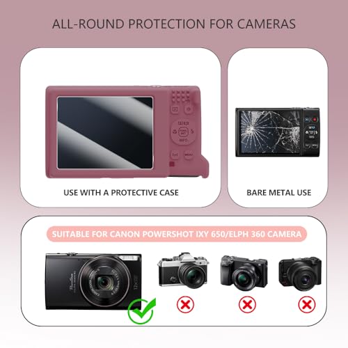 Funda de silicón para Canon PowerShot ELPH 360 con protector miniatura 6