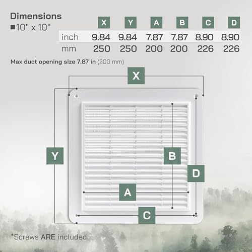 Grille d'aération contre les insectes pour ventilation mur et plafond - 3