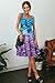 uideazone Summer Dresses for Women Ladies Fish Scale Print Sleeveless Unique Pleated Sling Dress Casual Beach Sundress for Home Party Vacation