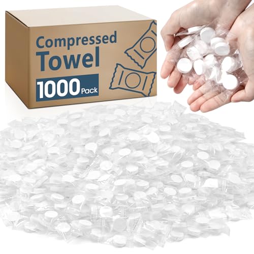 1000 PCS Compressed Towel Mini Compressed Towel Tablets Disposable Compressed Face Towels Camping Towel Portable Bulk Compressed Coin Tissues for Home Travel Outdoor Sports